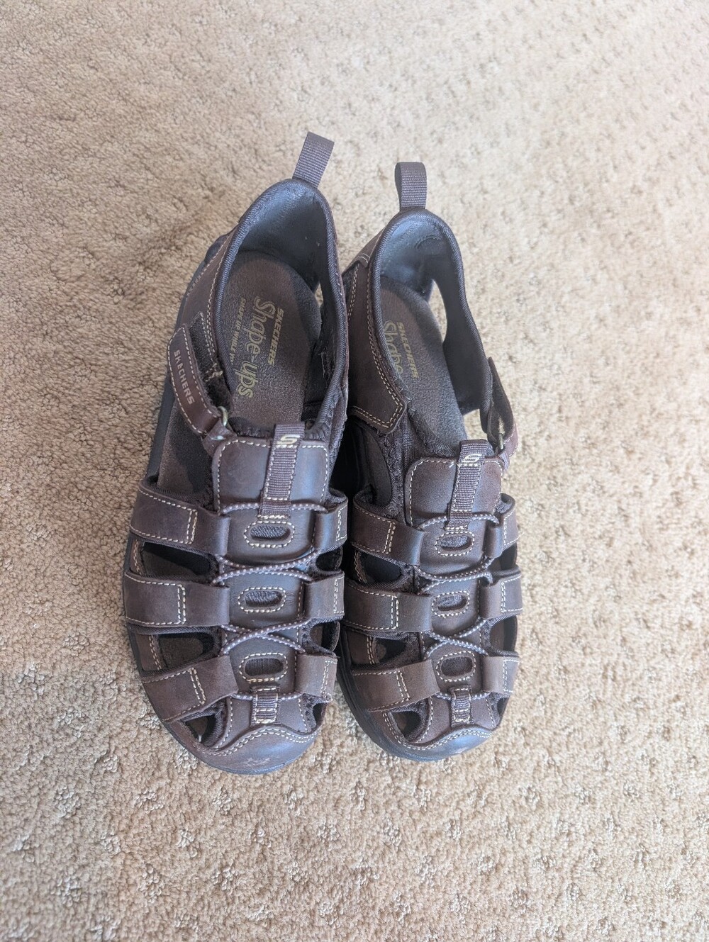 Skechers Shape Ups Brown Strap Sandals Size 7.5